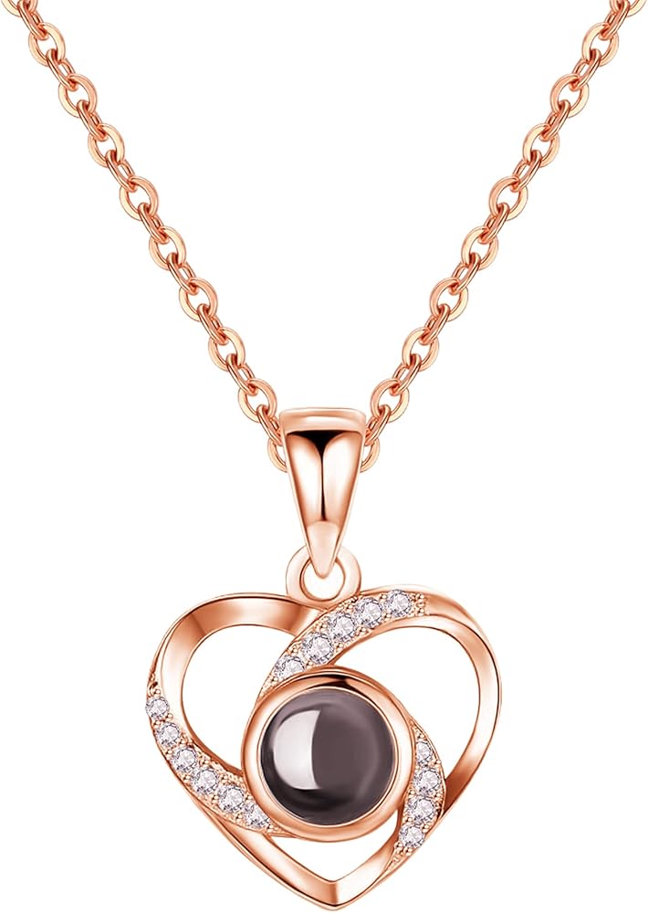 Pure Silver Heart Projection 100 Hundred Languages I Love You Necklace Pendant - Image 4