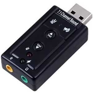 Mini USB 2.0 3D Virtual 480Mbps External 7.1 Channel Audio Sound Card Adapter- black
