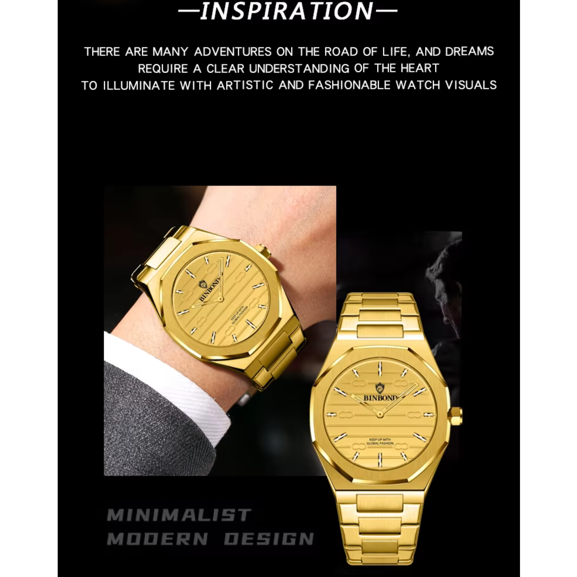 BINBOND 818 Stainless Steel Quartz Fashionable Premium Watch - Image 3