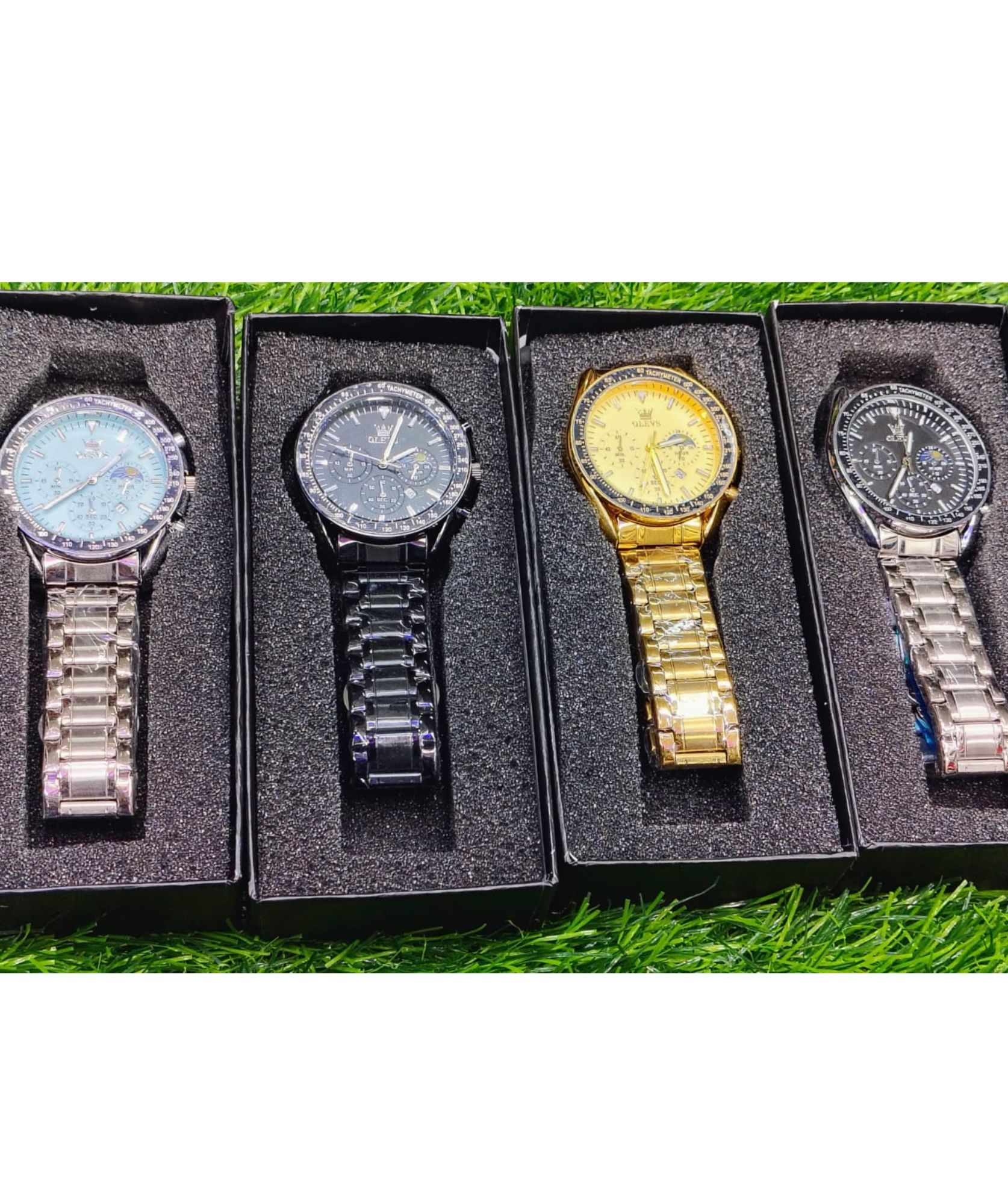 Butter Fly Lock OLEVS Watch for mens (black dial) - Image 4