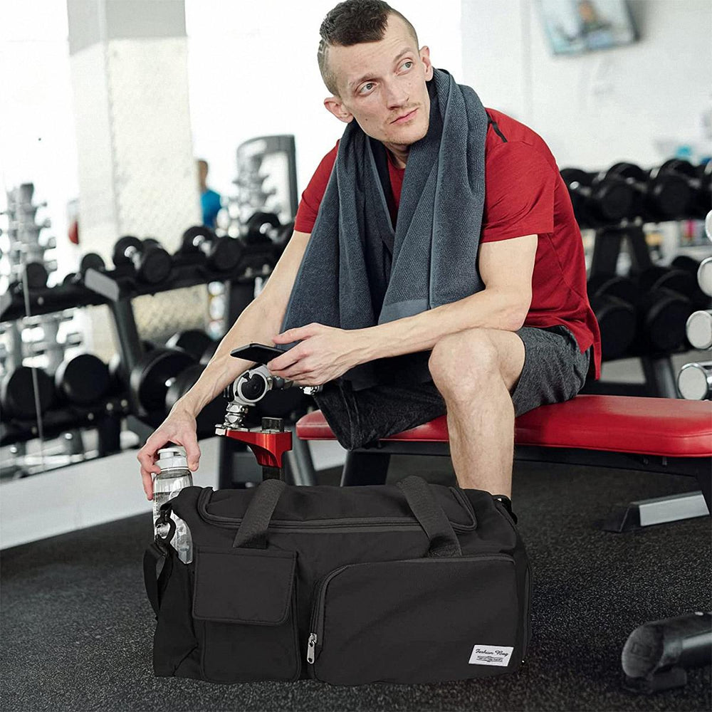 Fashionable Large Capacity Travel & Gym Bag - Black - Image 5