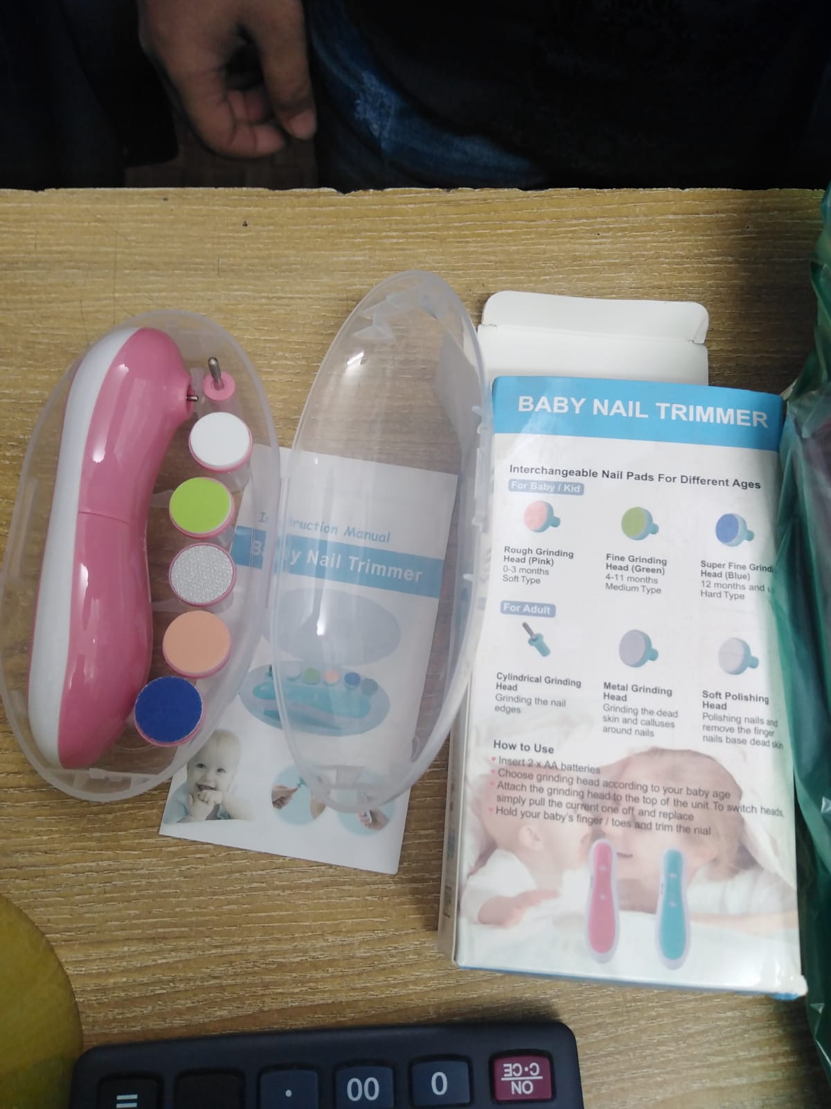 Glopole Baby Nail Trimmer File with Light Battery Operated Safe Electric Nail Clippers Kit (AA) - Pink - Image 7