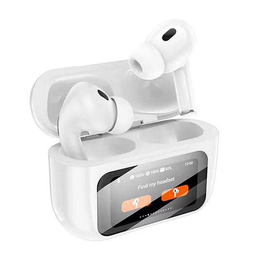ANC Earbuds Touch Screen Display (White) - Image 7