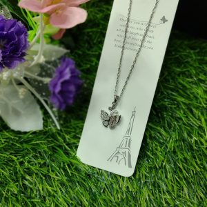 Fantasy Colorful Acrylic Butterfly Pendant Necklace For Womens