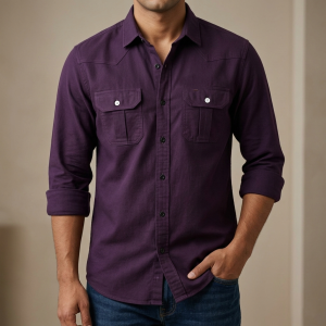 Fashionable casual shirt for men(purple)